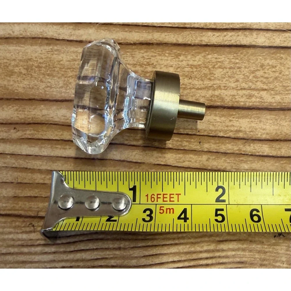 Amerock Drawer Cabinet Crystal Glass Knob‎ Pull Handle Golden Champagne Lot 6